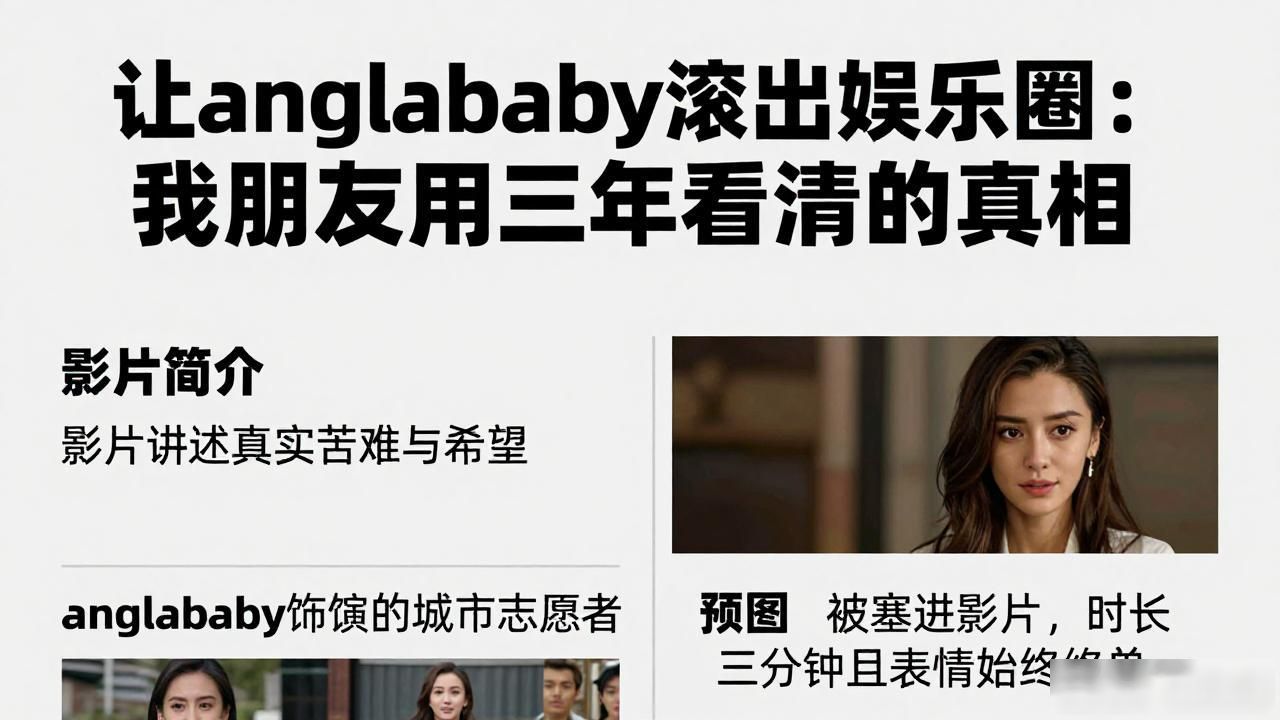 让anglababy滚出娱乐圈：我朋友用三年看清的真相